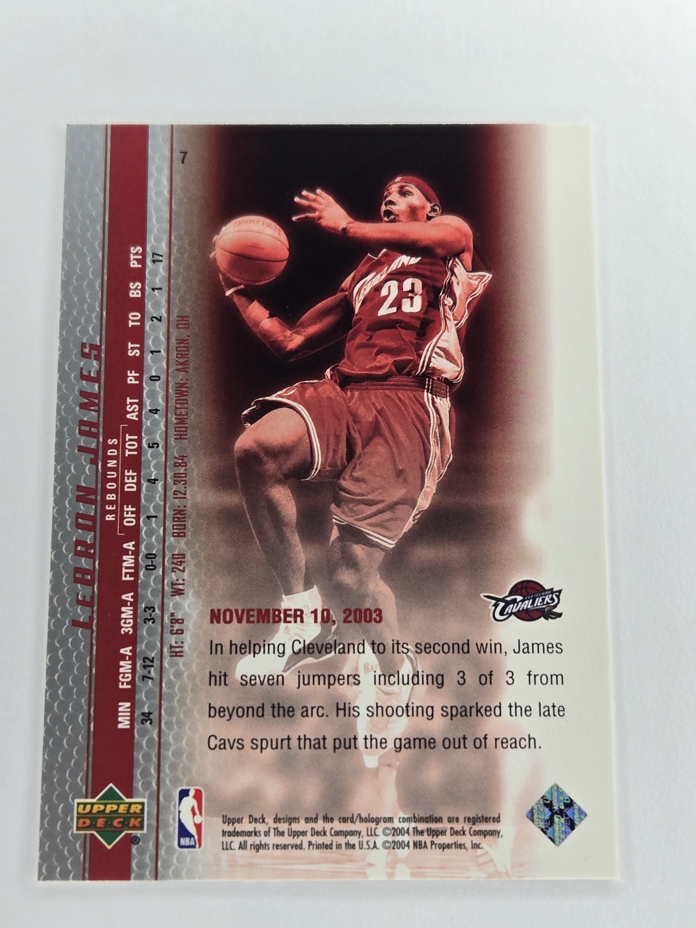 LeBron James Rookie Basketball Card Phenominal Beginning Red Jersey Cavaliers - Picture 9 of 15
